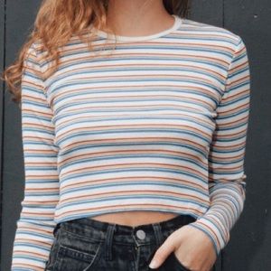 🔒brandy melville rainbow ribbed long sleeve top